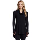 Women's Cuddl Duds Softwear Cowlneck Tunic Top, Size: Large, Black