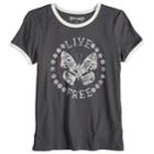 Girls 7-16 Mudd&reg; Graphic Tee, Size: 12, Med Grey
