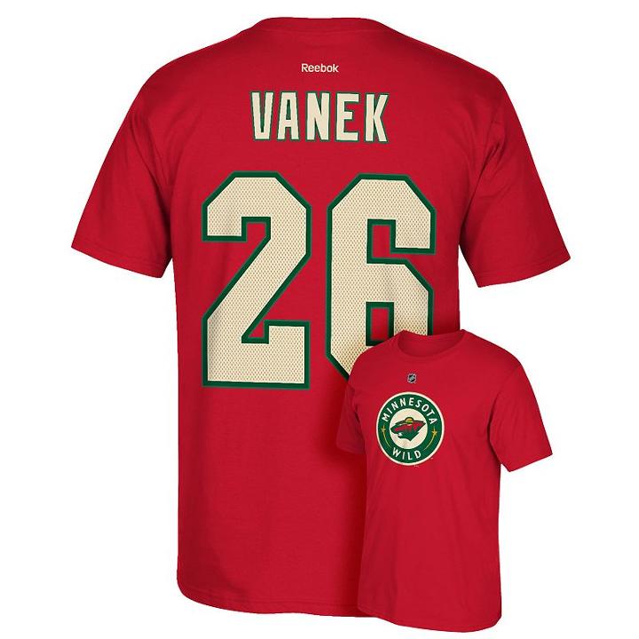 Men's Reebok Minnesota Wild Thomas Vanek Premier Tee, Size: Xxl, Red