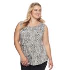 Plus Size Croft & Barrow&reg; Pleated Tank, Women's, Size: 2xl, Lt Beige