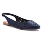 So&reg; Women's Slingback Pointed-toe Flats, Girl's, Size: Medium (8.5), Blue (navy)