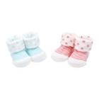 Baby Girl Carter's 2-pack Polka-dot & Striped Keepsake Booties, Size: Newborn, Multicolor