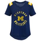 Girls 7-16 Michigan Wolverines Retro Block Slubbed Vintage Tee, Size: Medium, Dark Blue