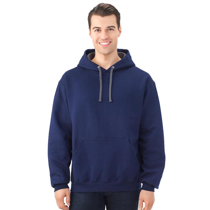 Men's Fruit Of The Loom Signature Fleece Pullover Hoodie, Size: Medium, Blue (navy)