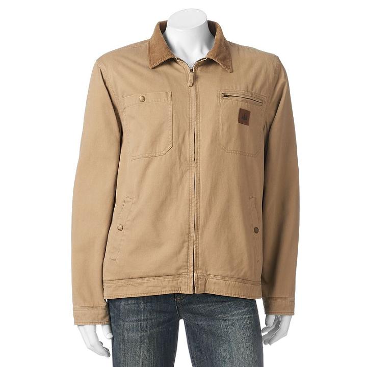 Men's Field & Stream Sherpa-lined Twill Field Jacket, Size: Large, Dark Beige