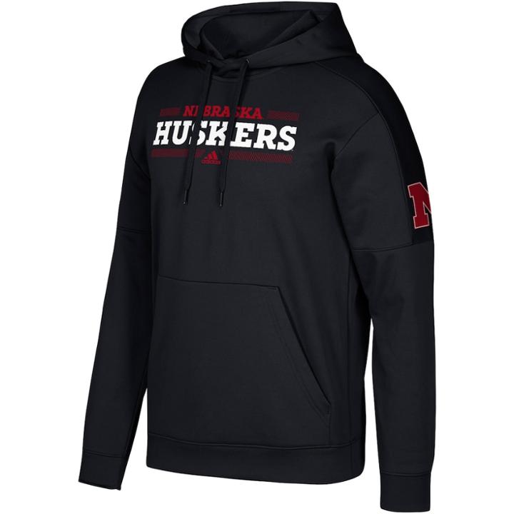 Men's Adidas Nebraska Cornhuskers Team Issue Climawarm Hoodie, Size: Large, Black