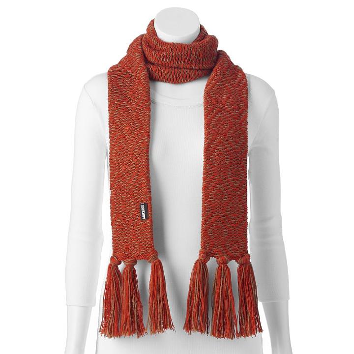 Muk Luks Fringe Skinny Scarf, Women's, Orange