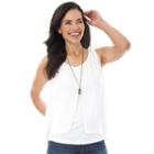 Women's Ab Studio Lace-up Back Tank, Size: Small, White Oth