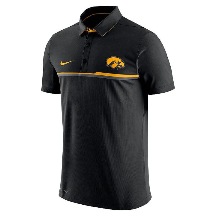 Men's Nike Iowa Hawkeyes Elite Coaches Dri-fit Performance Polo, Size: Medium, Ovrfl Oth