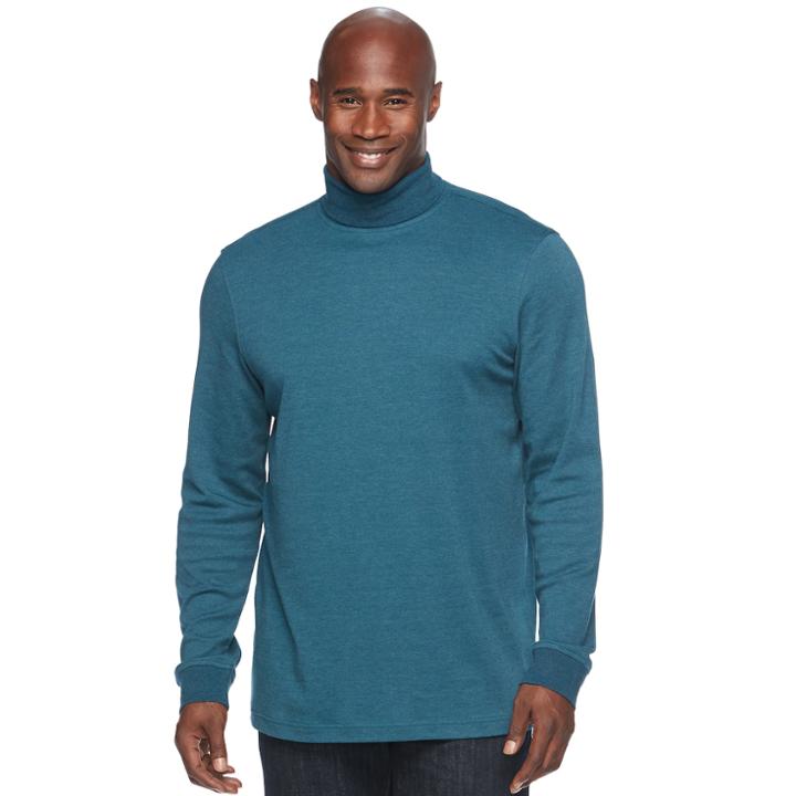 Big & Tall Croft & Barrow&reg; Easy-care Turtleneck, Men's, Size: Xl Tall, Turquoise/blue (turq/aqua)