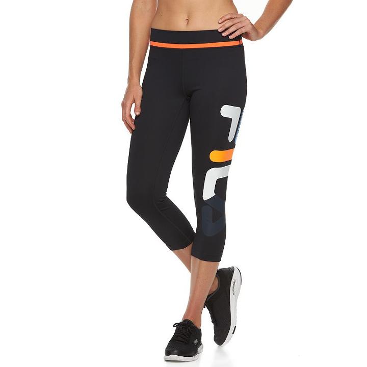 Women's Fila Sport&reg; Jacquard Performance Capris, Size: Xl, Black