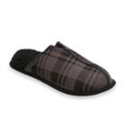 Men's Dearfoams Plaid Microfiber Scuff Slippers, Size: Xxl, Black