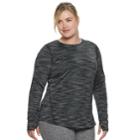 Plus Size Tek Gear&reg; Thumb Hole Long Sleeve Tee, Women's, Size: 1xl, Black