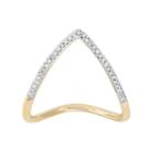 1/10 Carat T.w. Diamond 14k Gold-bonded Sterling Silver Chevron Ring, Women's, Size: 7, Yellow