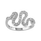 White Topaz Sterling Silver Snake Ring, Women's, Size: 8