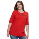 Plus Size French Laundry Grommet Keyhole Top, Women's, Size: 2xl, Red
