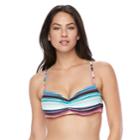 Women's Apt. 9&reg; Strappy Back Bikini Top, Size: Small, Sandy Stripe