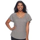 Juniors' Plus Size Candie's&reg; Strappy Flutter Sleeve Tee, Teens, Size: 3xl, Dark Grey