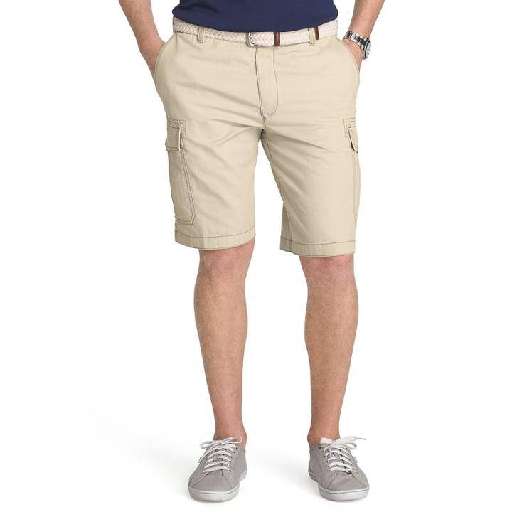 Men's Izod Seaside Ripstop Cargo Shorts, Size: 34, Lt Beige