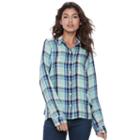 Juniors' So&reg; Button Down Shirt, Teens, Size: Small, Turquoise/blue (turq/aqua)