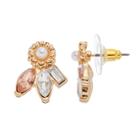 Lc Lauren Conrad Flower Stone Cluster Nickel Free Drop Earrings, Women's, Multicolor