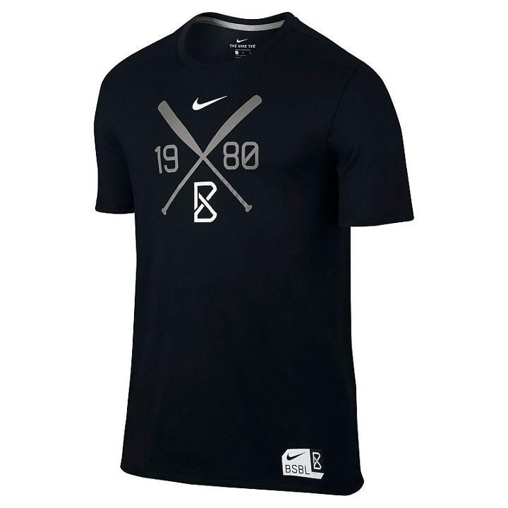 Men's Nike 1980 Baseball Tee, Size: Large, Grey (charcoal)