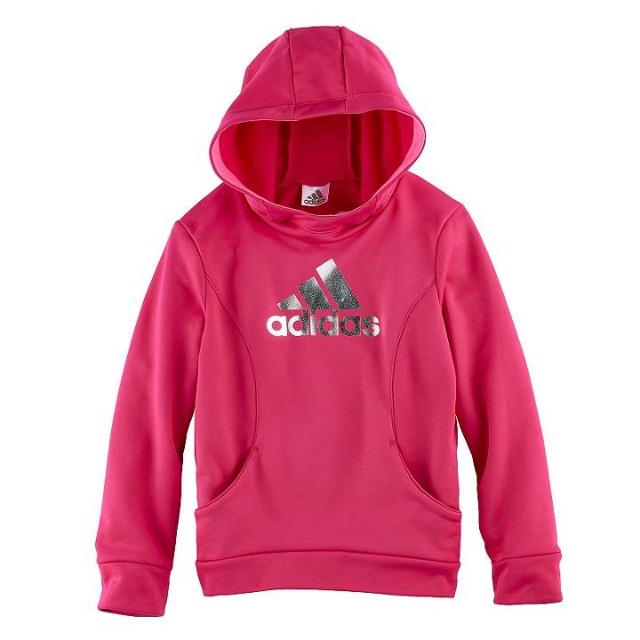 Girls 4-6x Adidas Foil Performance Hoodie, Size: 5, Dark Pink