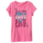 Girls 7-16 All You Need Is Love Glitter Graphic Tee, Girl's, Size: Medium, Pink Other