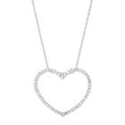 10k White Gold 1/2 Carat T.w. Diamond Heart Pendant Necklace, Women's, Size: 18