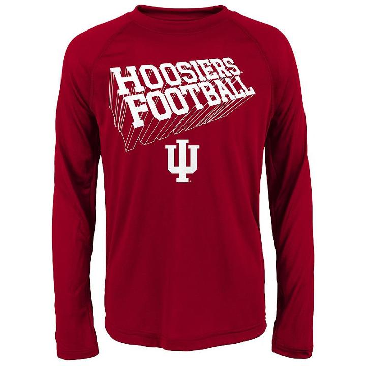 Boys 8-20 Indiana Hoosiers Dimensional Long-sleeve Performance Tee, Boy's, Size: Xl(18/20), Dark Red