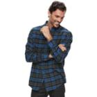 Men's Croft & Barrow&reg; True Comfort Plaid Classic-fit Flannel Button-down Shirt, Size: Large, Med Blue