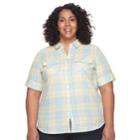 Plus Size Croft & Barrow&reg; Roll-tab Woven Shirt, Women's, Size: 1xl, Med Yellow