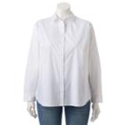 Plus Size Apt. 9&reg; Structured Essential Button-down Shirt, Women's, Size: 2xl, White