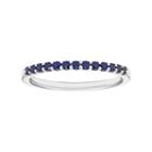 14k White Gold Sapphire Stackable Ring, Women's, Size: 8, Blue