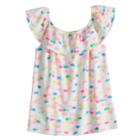 Girls 4-10 Jumping Beans&reg; Ruffle Shoulder Top, Size: 5, White