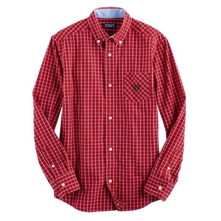 Boys 4-20 Chaps Plaid Button-down Shirt, Size: 14-16, Med Red