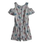 Girls 7-16 So&reg; Strappy Cold Shoulder Romper, Size: S/7-8, Light Grey