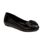 Laura Ashley Girls' Rhinestone Bow Ballet Flats, Girl's, Size: 4, Black