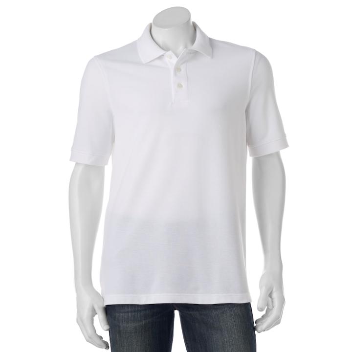 Men's Croft & Barrow&reg; Pique Performance Polo, Size: Medium, White