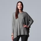 Women's Simply Vera Vera Wang Cable Knit Poncho Sweater, Size: S-m, Med Grey
