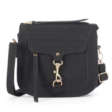 Kiss Me Couture Dog Lock Flap Crossbody Bag, Women's, Black