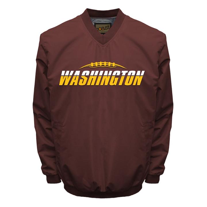 Men's Franchise Club Tone City Washington Football Windshell Pullover Jacket, Size: Xxl, Dark Red