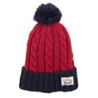 Men's Levi's&reg; Colorblock Cable-knit Cuffed Pom Beanie, Brt Red