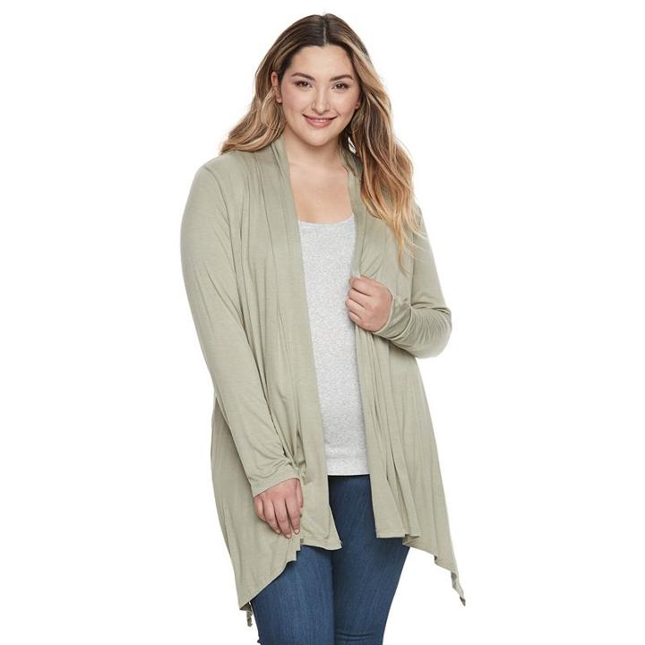 Plus Size French Laundry Cascade Flyaway Cardigan, Women's, Size: 3xl, Green Oth