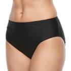 Women's Croft & Barrow&reg; Midrise Scoop Bikini Bottoms, Size: 14, Black