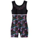 Girls 4-14 Jacques Moret Embellished Biketard Leotard, Size: Medium, Black