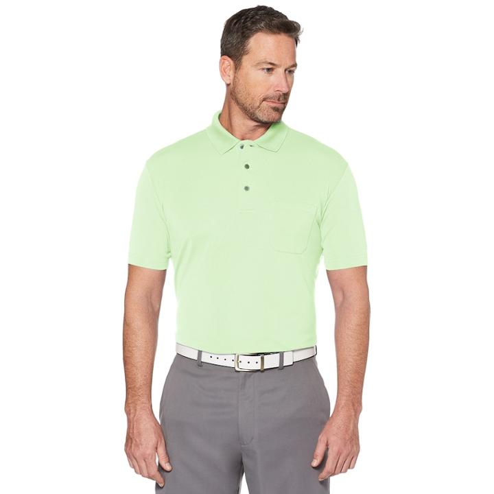 Men's Grand Slam Off Course Regular-fit Textured Pocket Golf Polo, Size: Small, Lt Green