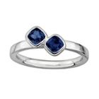 Stacks And Stones Sterling Silver Lab-created Sapphire Stack Ring, Women's, Size: 7, Blue