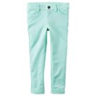 Girls 4-8 Carter's French Terry Colored Jeggings, Girl's, Size: 4, Lt Green