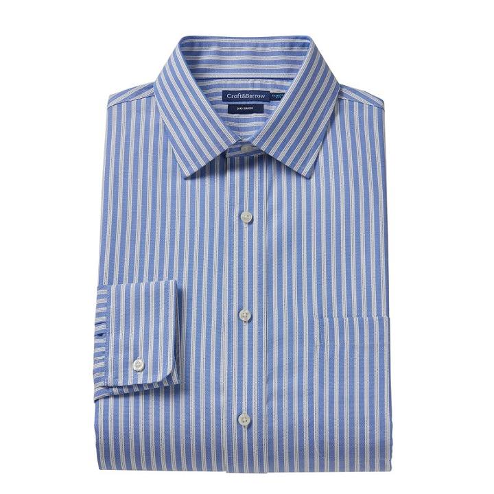 Croft & Barrow, Men's &reg; Fitted No-iron Dress Shirt, Size: 15.5-32/33, White